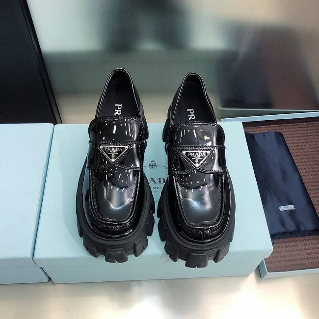 Prada Monolith Brushed Leather Loafers Black 1D663M_055_F0002_F_055 ...